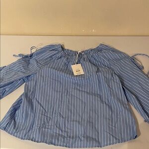 Elegant Blue Striped Blouse